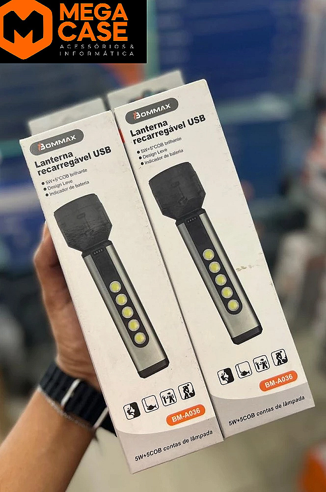 Lanterna recarregável BOMMAX BM-A036 USB