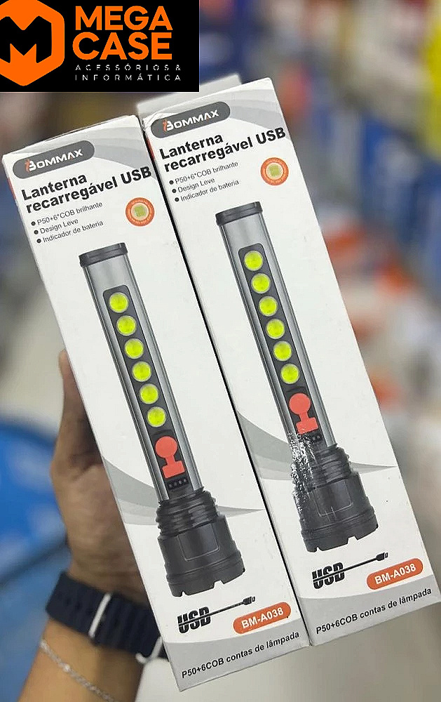 Lanterna Recarregável USB BM-A038 Bommax