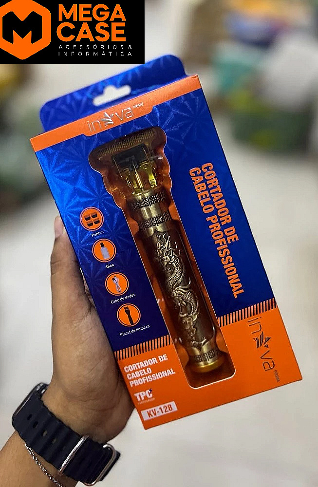 Cortador de cabelo profissional Inova KV-128 dourado
