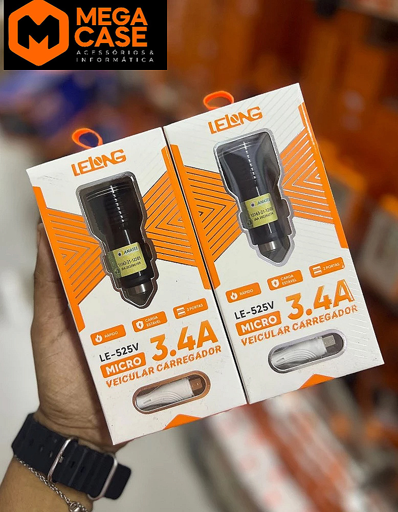 Carregador veicular Lelong 3.4A LE-525V