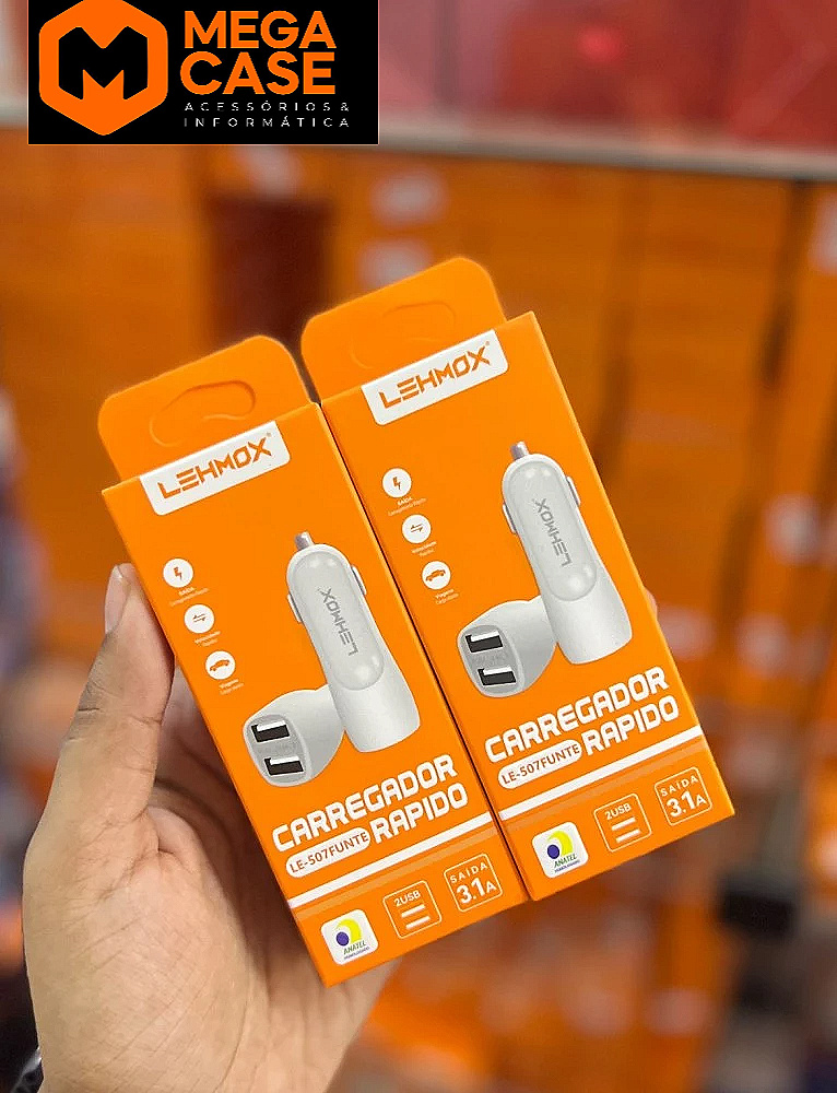 Carregador Veicular Rápido Lehmox LE-507