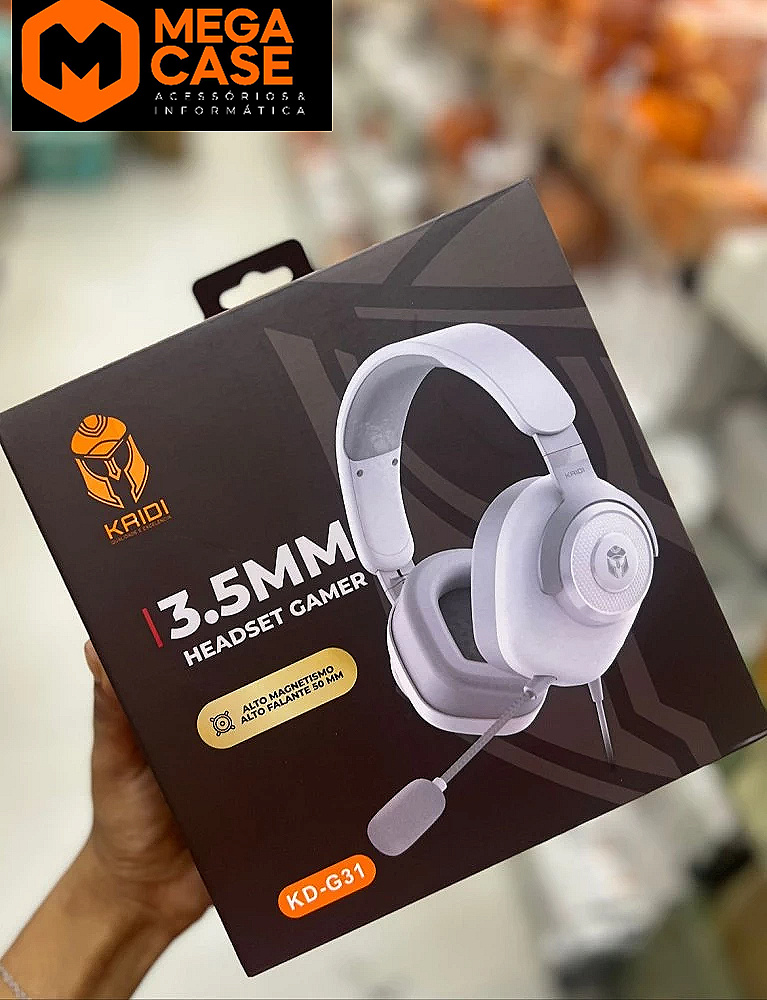 Headset Gamer Kaidi KD-G31 3.5mm Branco