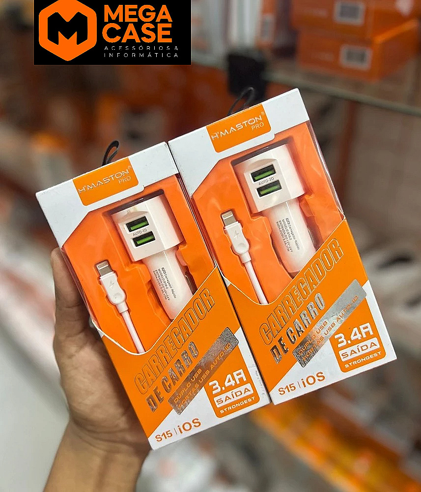 Carregador veicular iPhone H'maston 3.4A S15