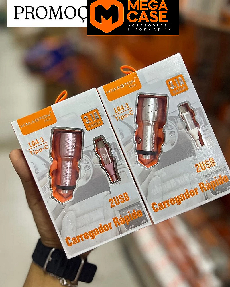 Carregador Veicular Tipo-C H'maston 3.1A L04-3