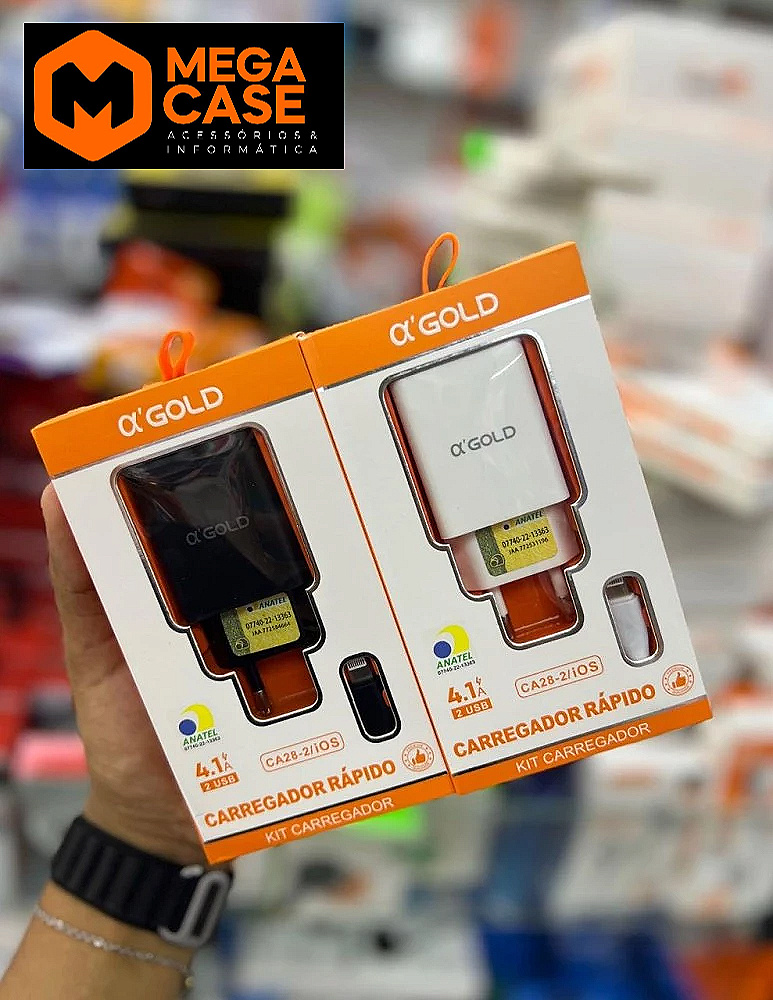 Carregador iPhone α’GOLD Turbo 4.1A 2USB - CA28-2