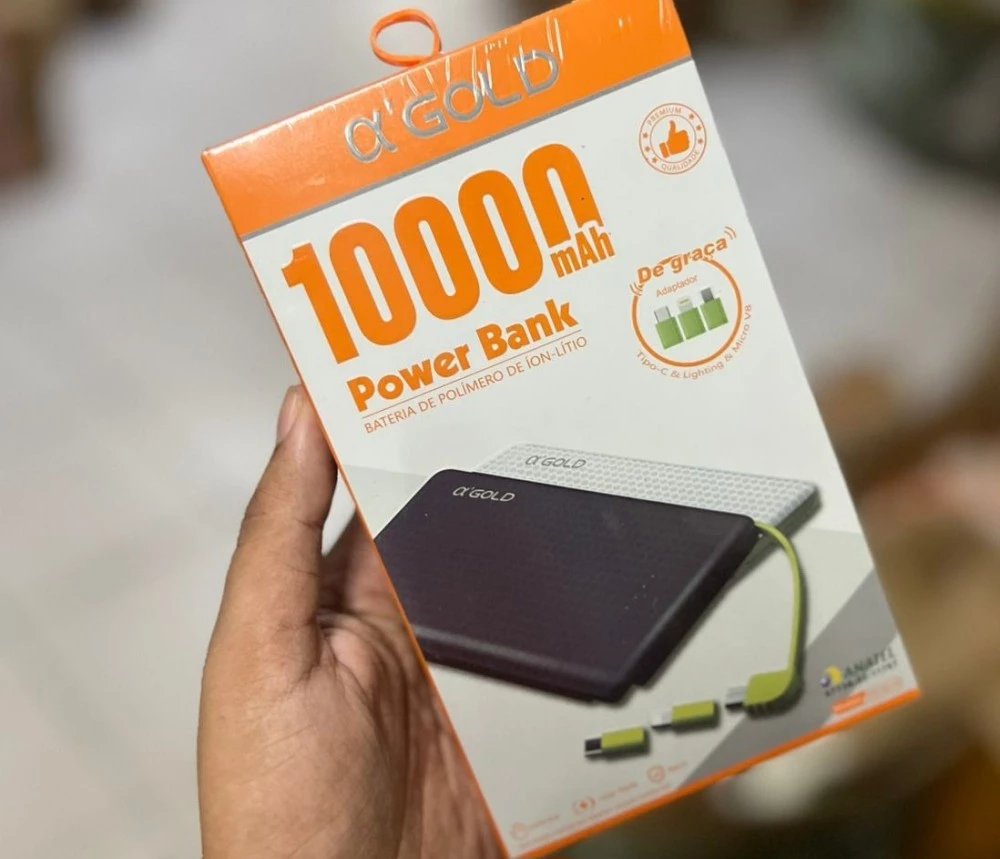 Carregador portátil Power Bank 10000mah agold