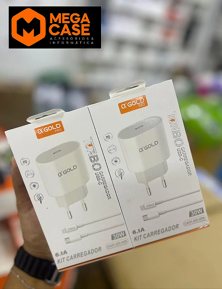 Carregador Iphone Turbo Agold PRO 30W - CA31-2/c-ios