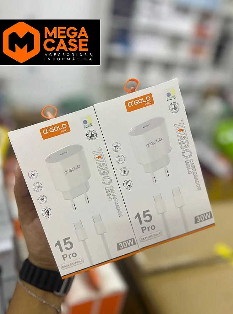 Carregador Tipo-c Turbo Agold PRO 30W - CA31-5/tipo-c