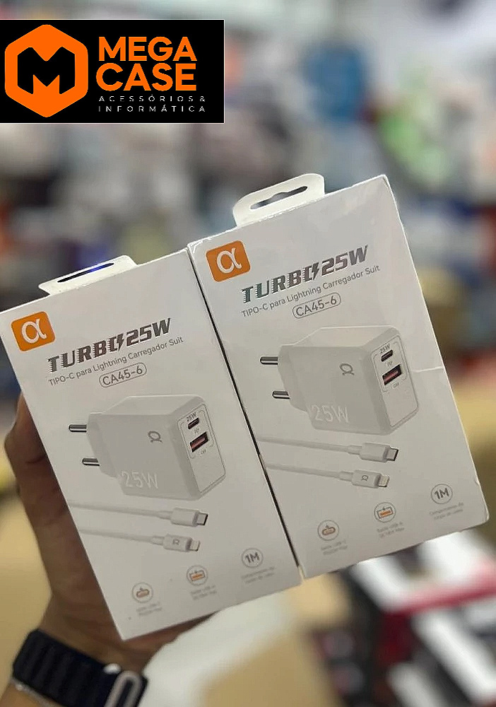 Carregador iphone Turbo Agold 25W - CA45-6
