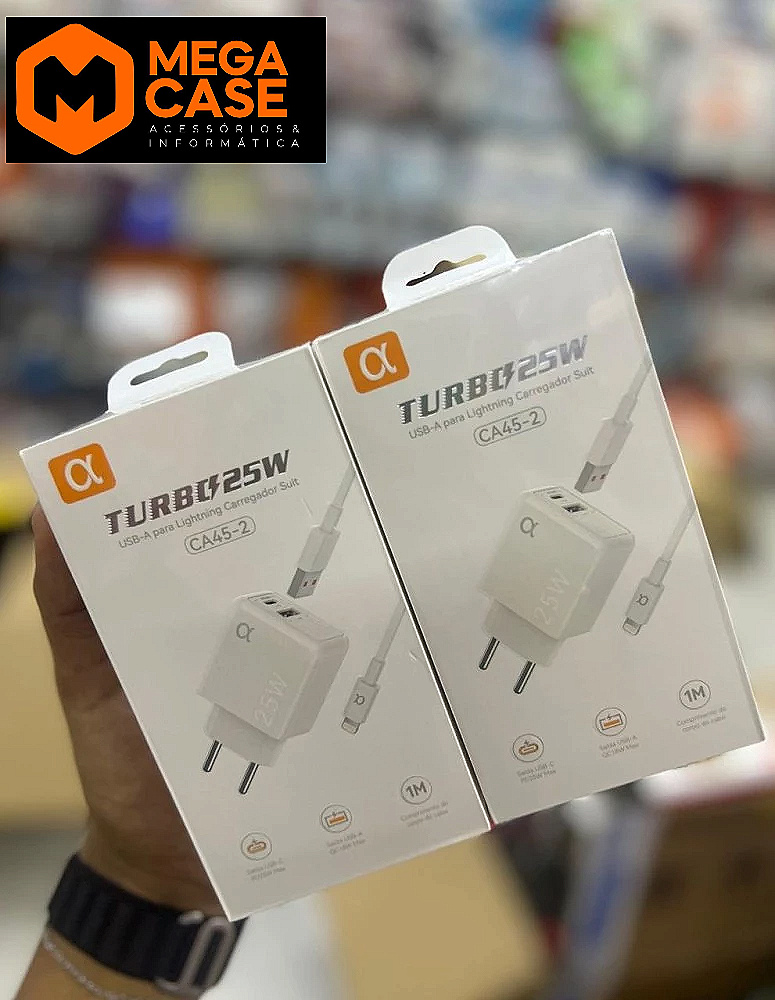 Carregador Iphone Turbo Agold 25W - CA45-2