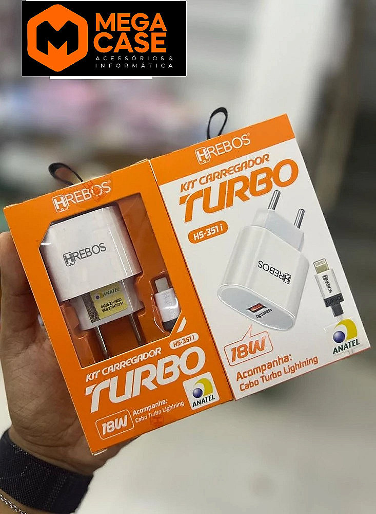 Carregador iPhone Turbo HREBOS 18W HS-351i