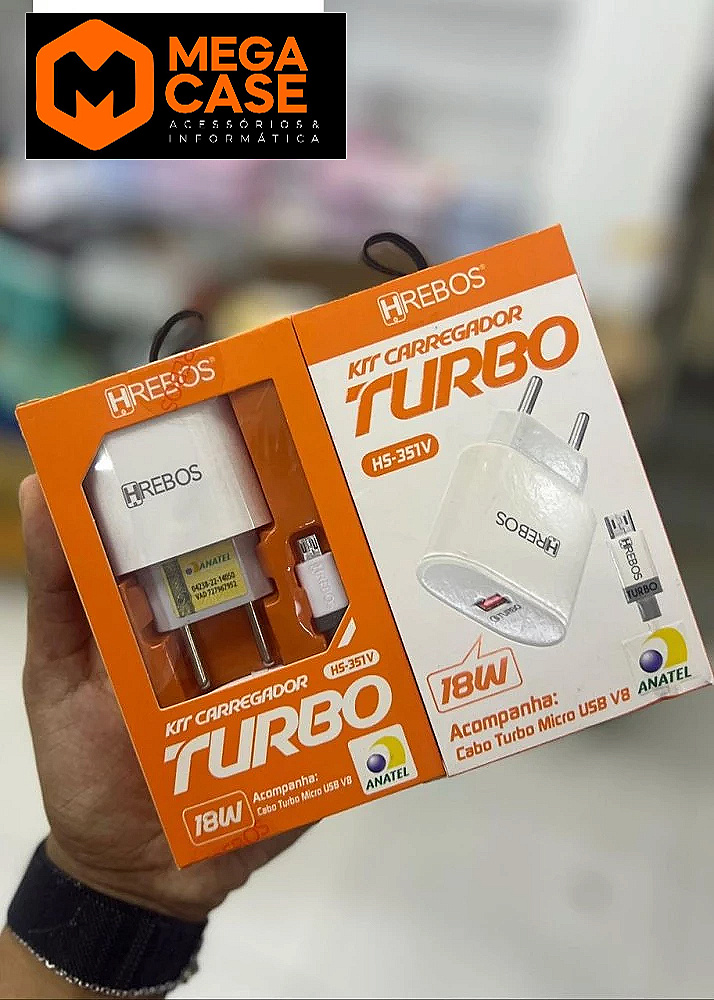 Carregador V8 Turbo HREBOS 18W HS-351V