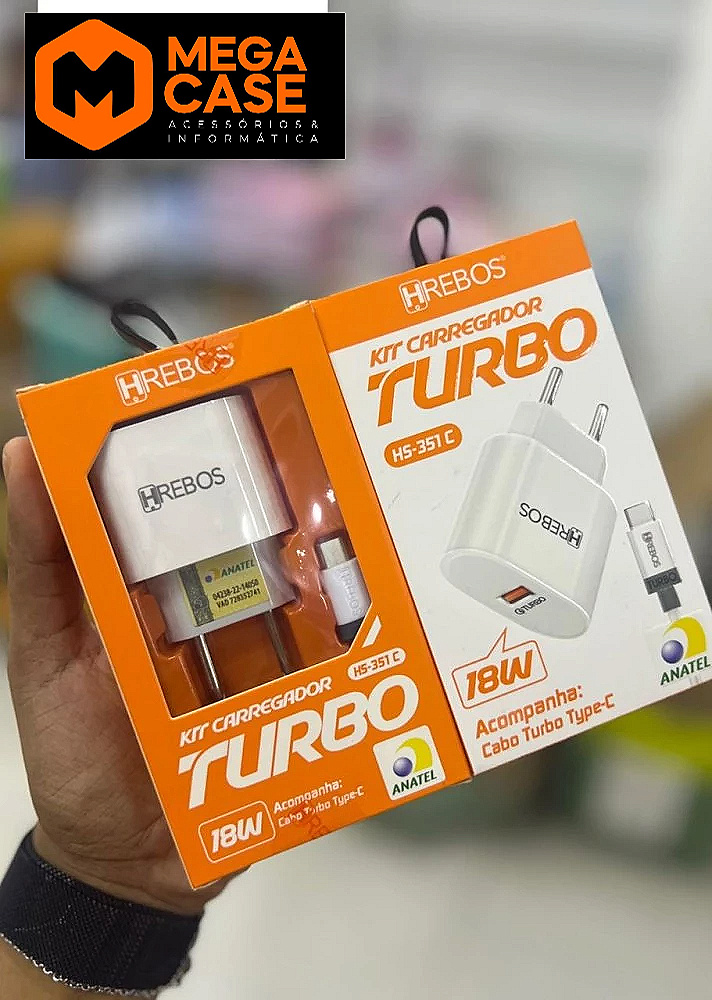 Carregador Tipo-C Turbo HREBOS 18W HS-351C