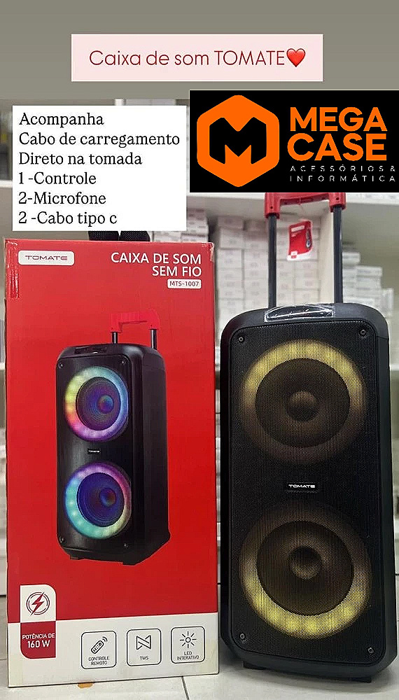 Caixa de Som Tomate MTS-1007 160W com Controle