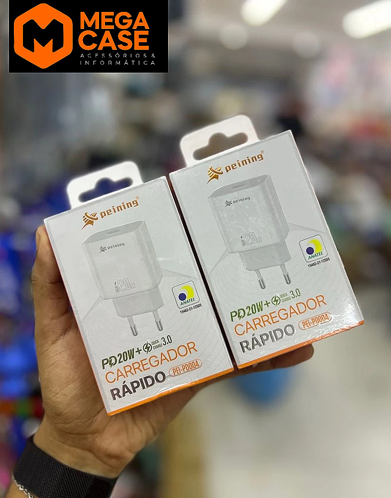 Fonte de Carregador Tipo-C Rápido Peining PD20W + QC3.0 - PEI-PD004