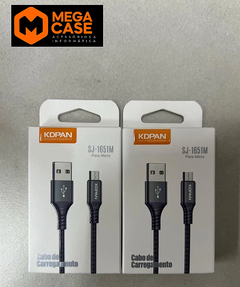 Cabo V8 KDpan SJ-1651M Revestido em Nylon