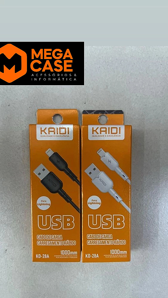 Cabo iPhone 1M Kaidi Carregamento Rápido - KD-28A