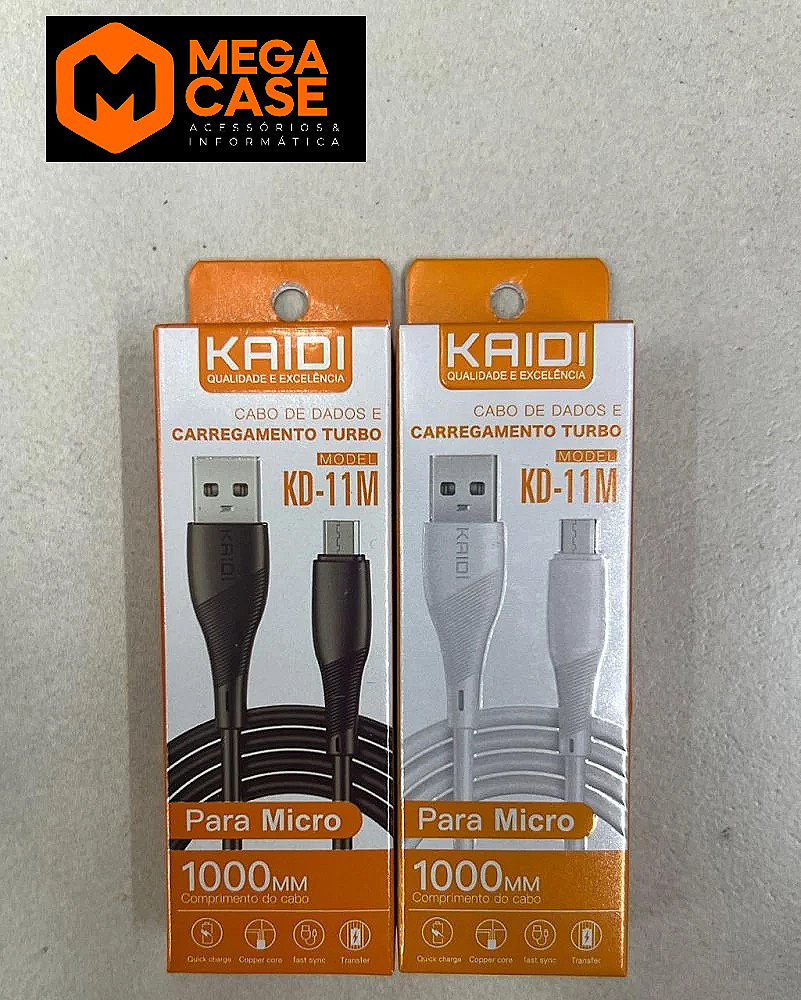 Cabo V8 1M Kaidi Carregamento Turbo - KD-11M