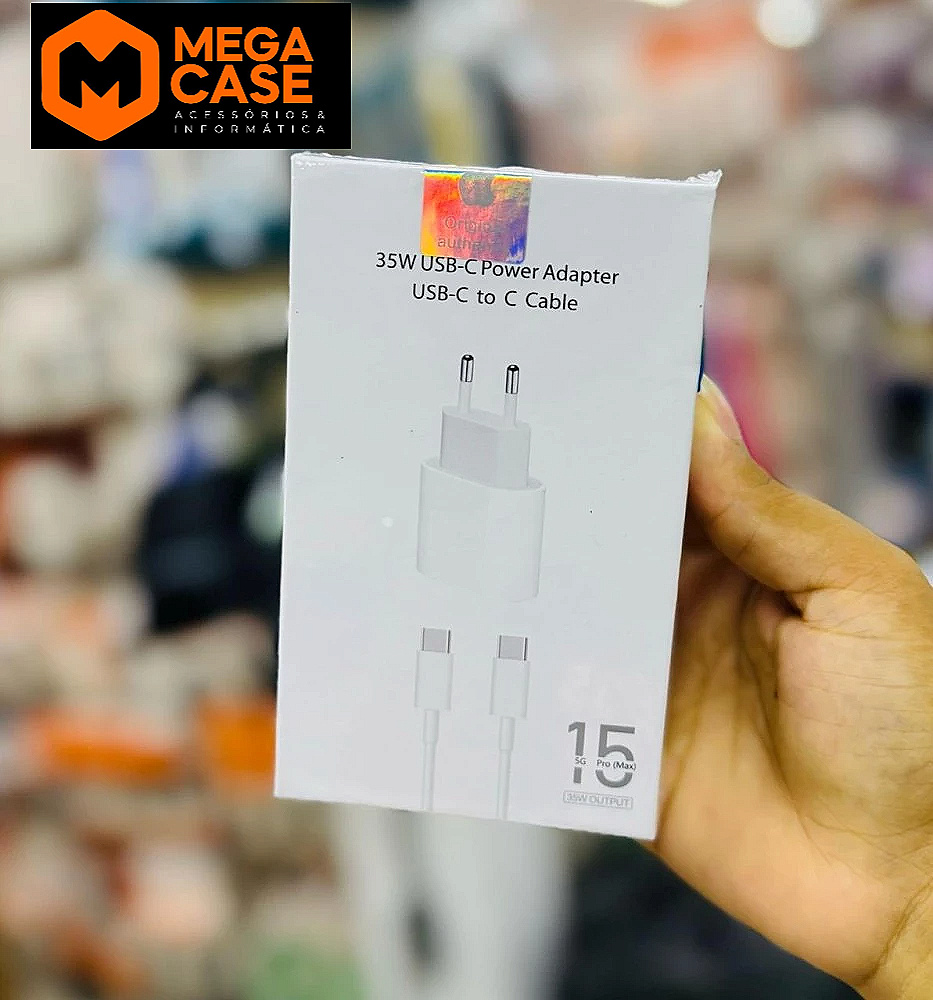 Carregador 35w Rápido com Cabo USB-C para USB-C