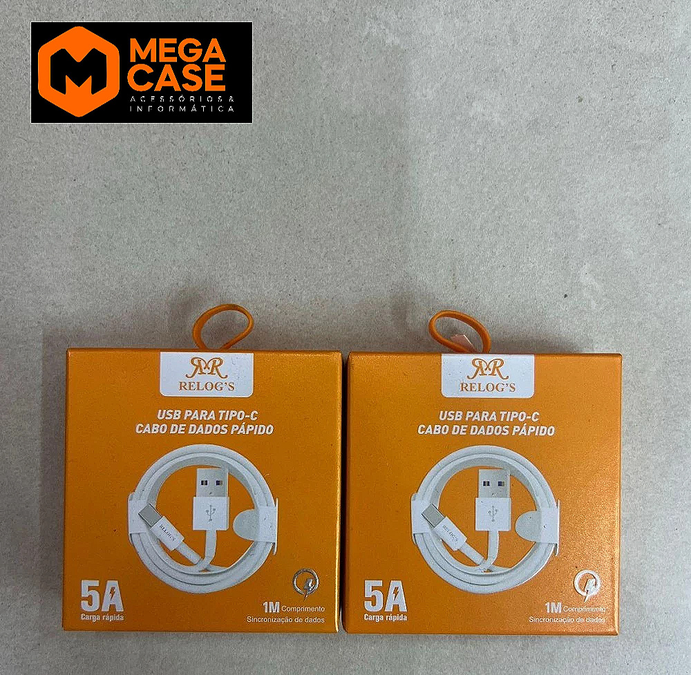Cabo Tipo-C Relog’s - Turbo 5A 1 Metro - Dados e Carregamento Rápido