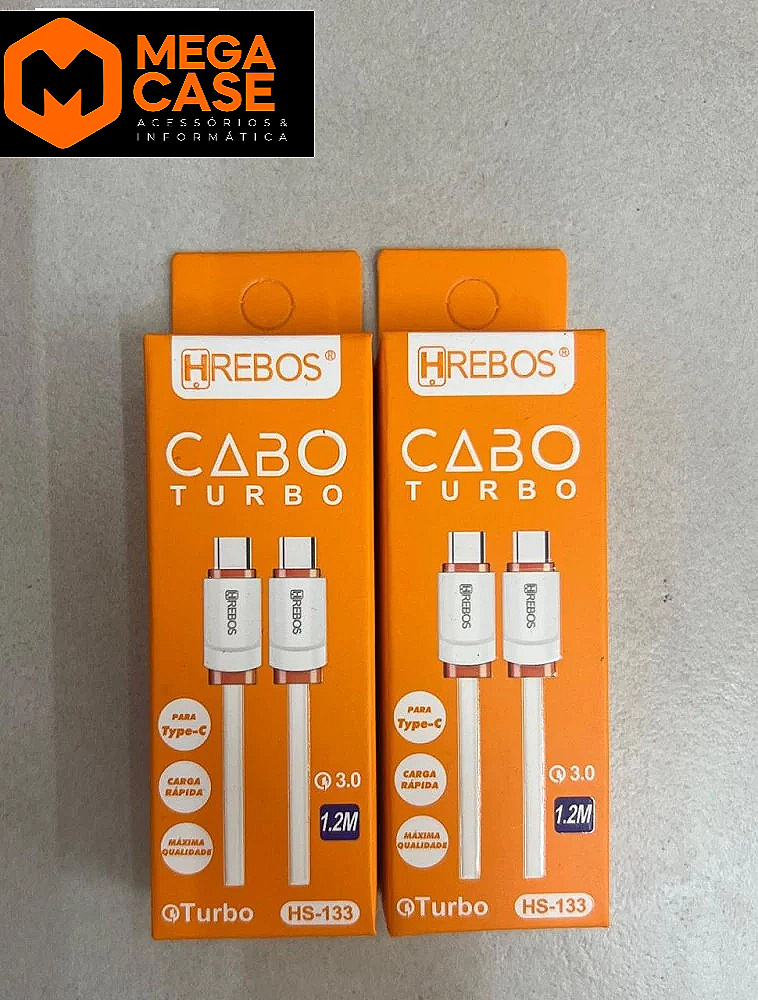 Cabo Tipo-C HS-133 - Turbo 3.0 HREBOS 1.2M - Alta Qualidade