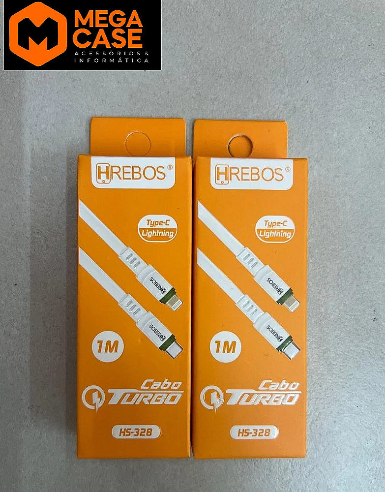 Cabo Tipo-C HS-328 - Turbo HREBOS 1 Metro com Saída Lightning