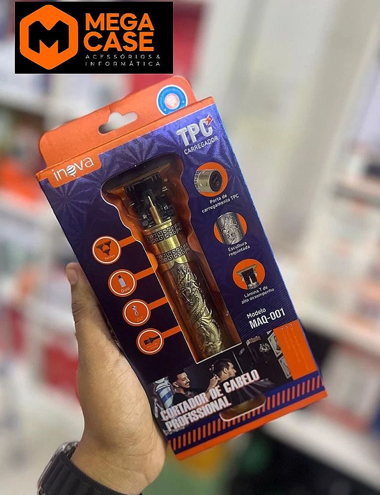 Cortador de Cabelo Profissional Inova MAQ-001 - Escultura Dragão