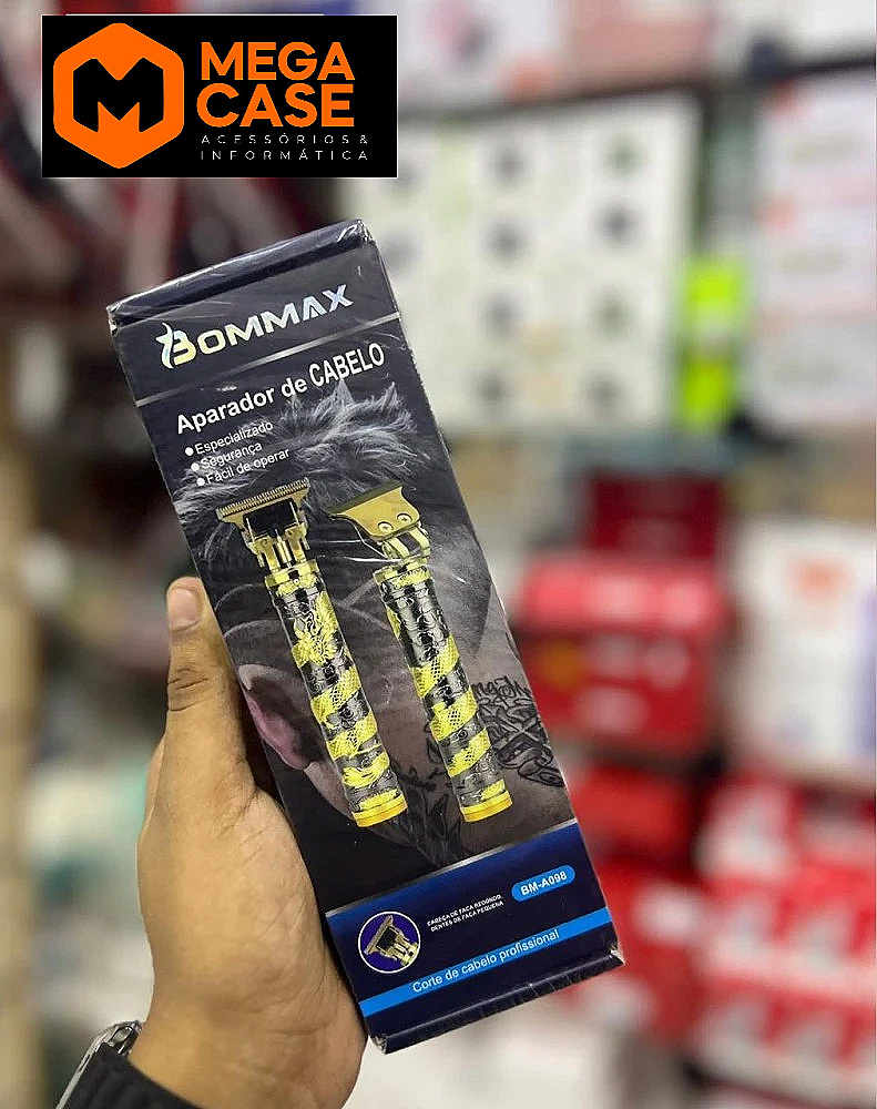 Aparador de Cabelo Bommax - BM-A09B (Preto com Dourado)