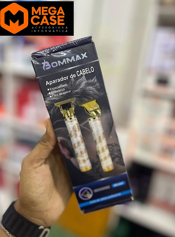 Aparador de Cabelo Bommax - BM-A09B (Branco com Dourado)