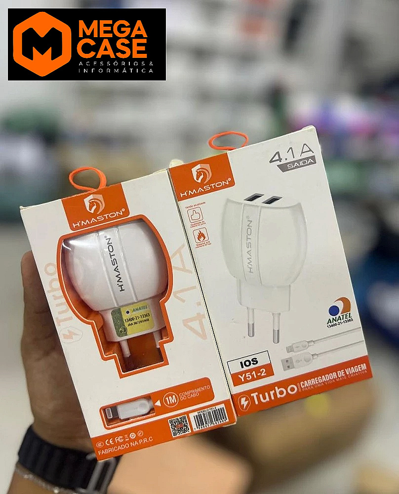 Carregador iPhone Turbo H’maston 4.1A - Y51-2