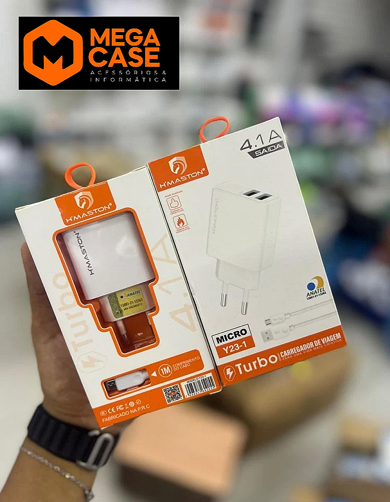 Carregador V8 USB H’maston 4.1A Turbo - Y23-1
