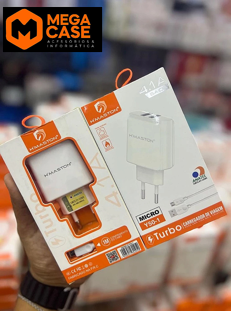 Carregador V8 USB H’maston 4.1A Turbo - Y50-1