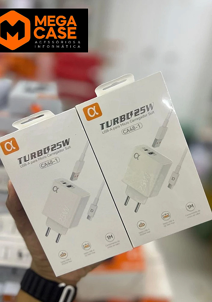 Carregador V8 Turbo Agold 25W - CA48-1