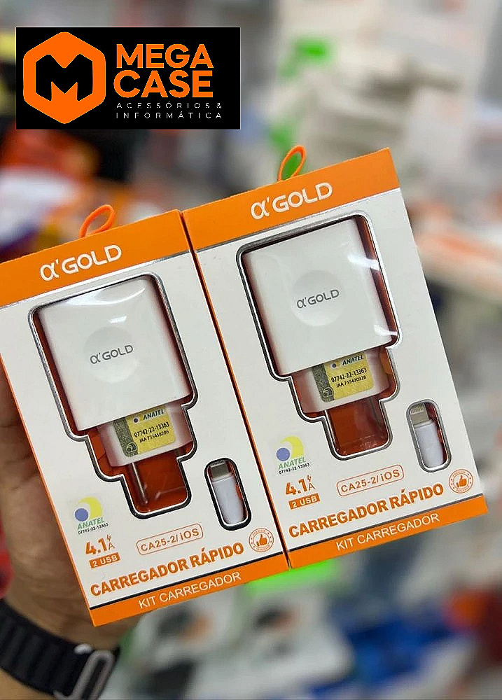 Carregador iOS Rápido Agold 4.1A 2 USB - CA25-2/iOS