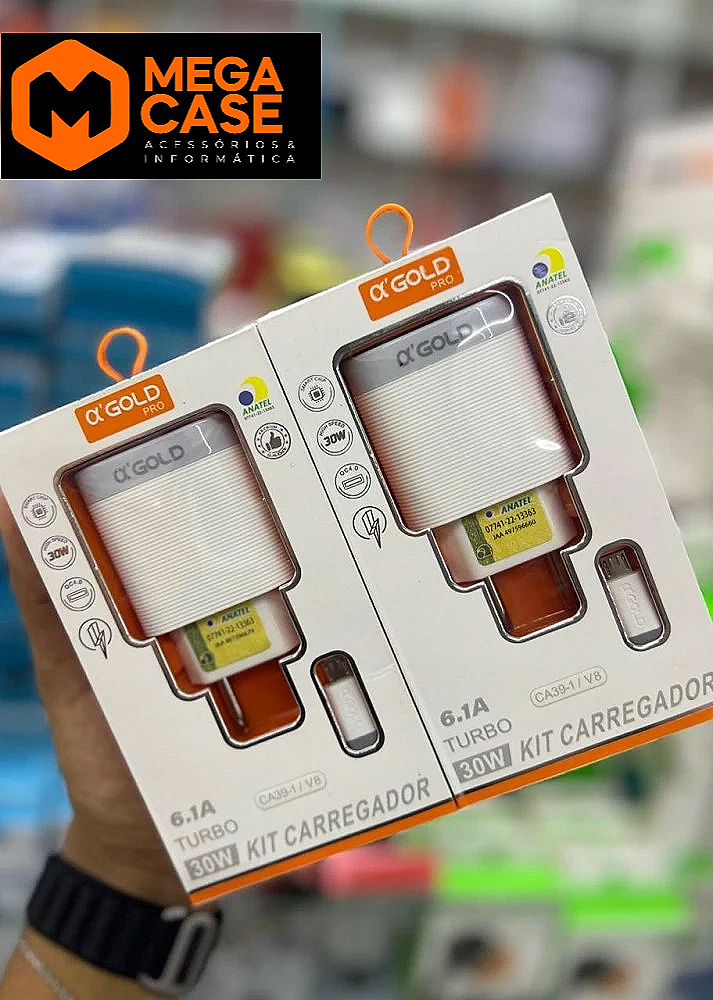 Carregador V8 Turbo Agold PRO 6.1A 30W - CA39-1/V8