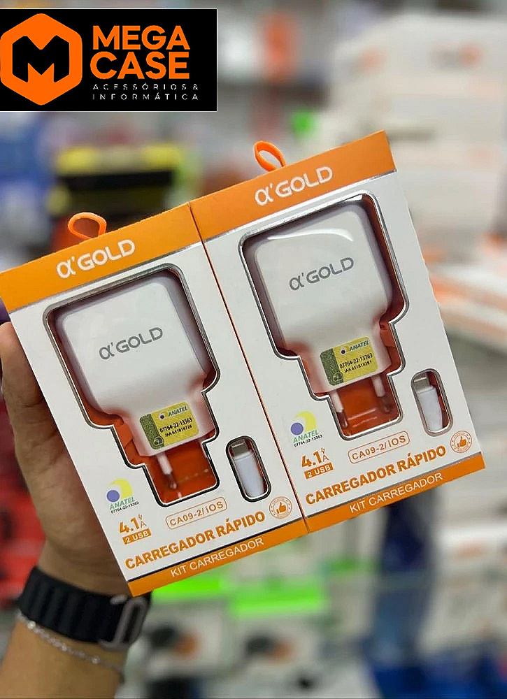Carregador iOS Rápido Agold 4.1A 2 USB - CA09-2/iOS