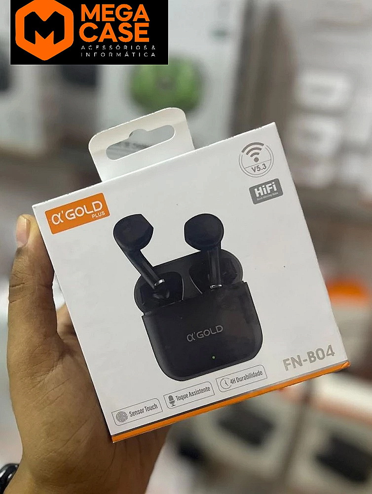 Fone Bluetooth Agold FN-B04 - Estilo AirPods