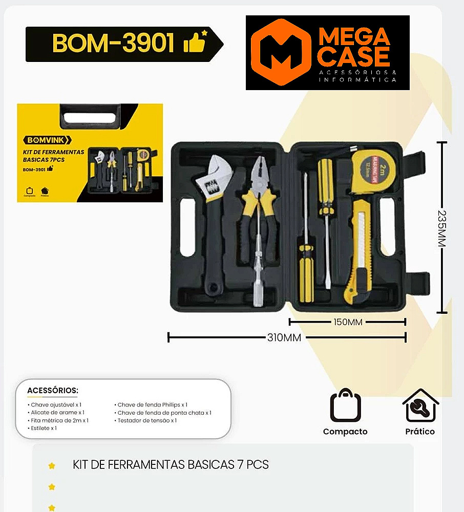 Kit de Ferramentas Básicas BOM-3901