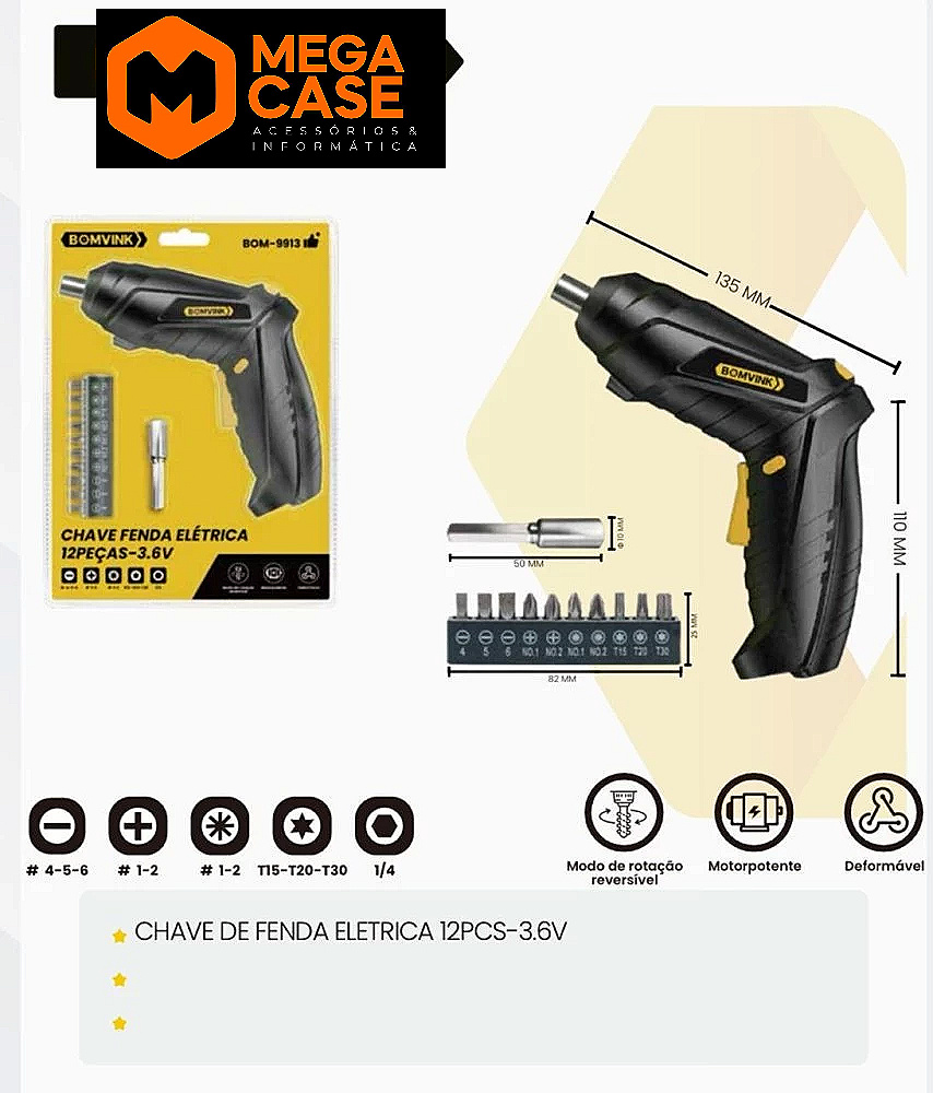 Chave de Fenda Elétrica BOM-9913