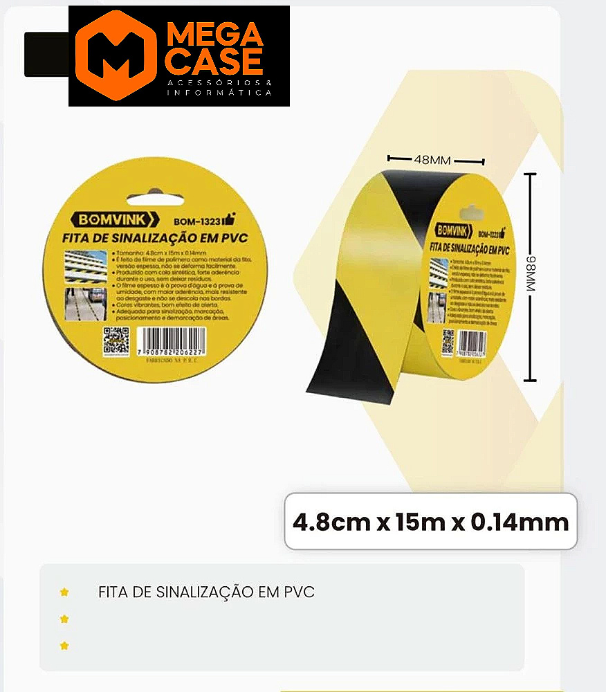 Fita de Sinalização em PVC - BOM-1323