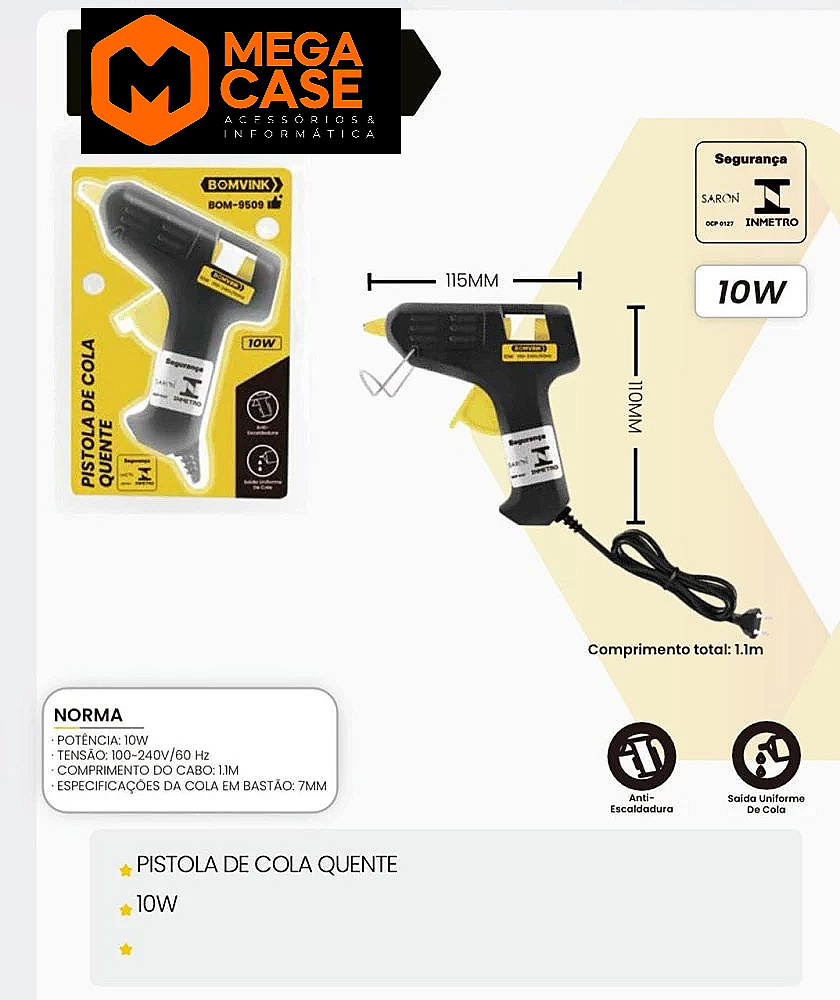 Pistola de Cola Quente BOM-9509 – 10W