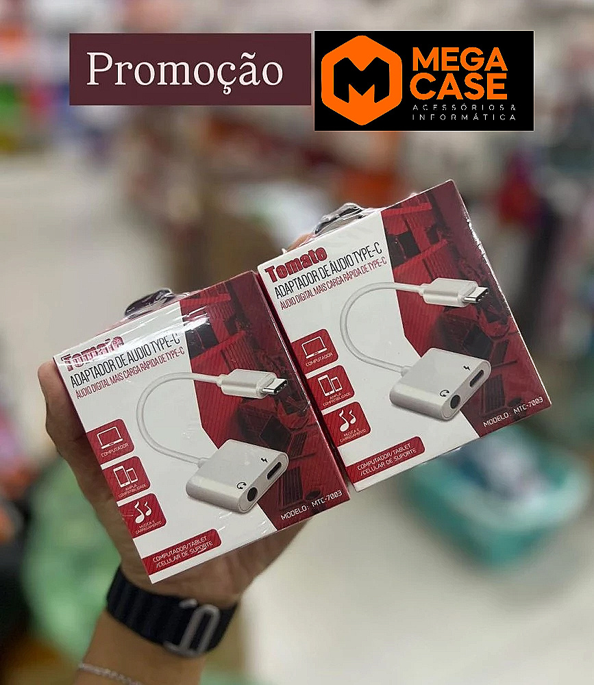 Adaptador de áudio mais carga rápida Tipo c mtc-1003