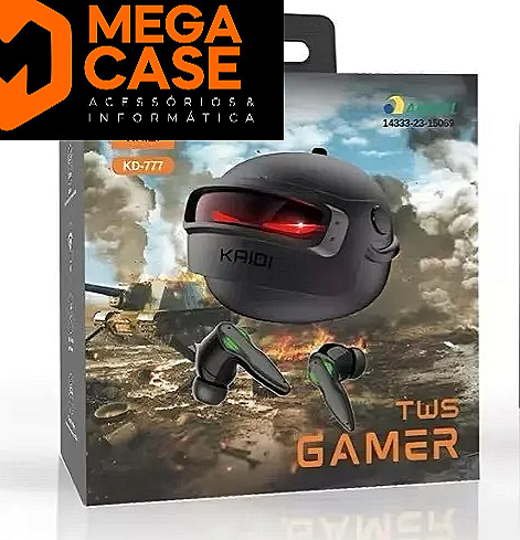 Fone Bluetooth TWS Gamer Kaidi KD-777