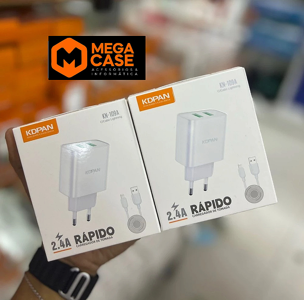 Carregador iphone KDpan KN-109A (2.4A Rápido)