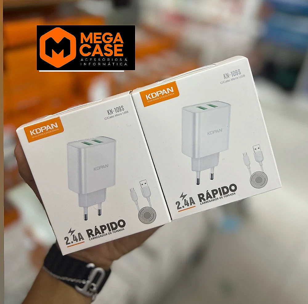Carregador V8 KDPAN Rápido 2.4A KN-109S