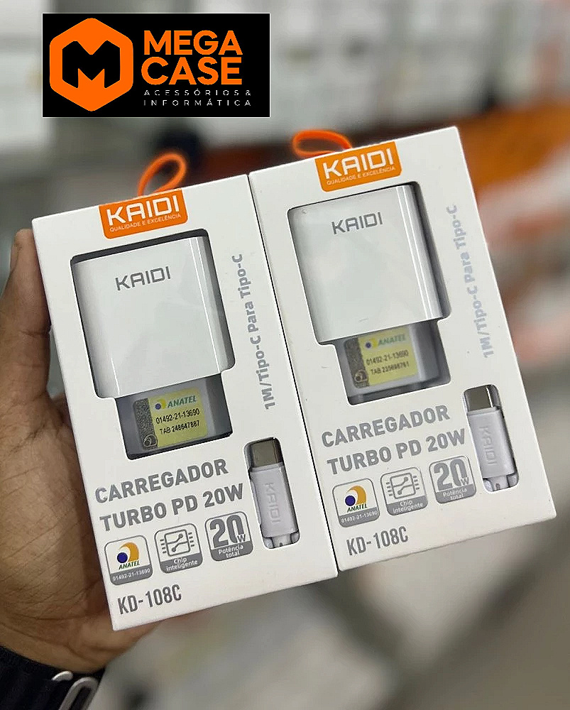 Carregador Tipo C Kaidi Turbo PD 20W (KD-108C)
