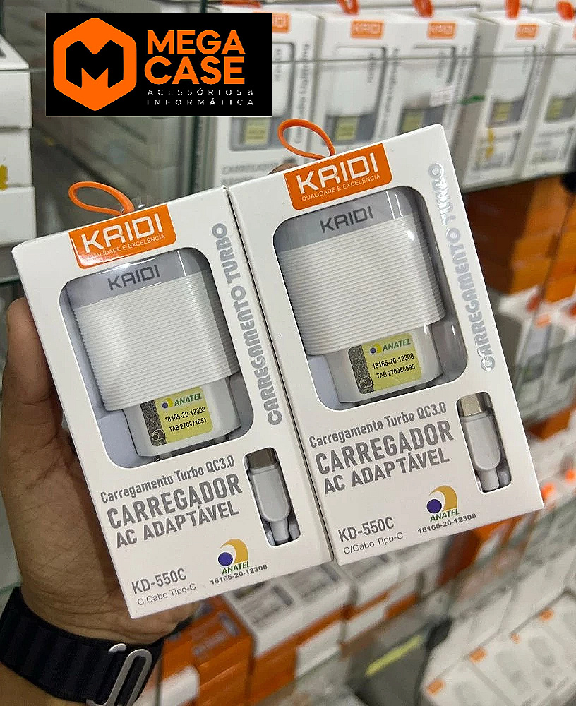Carregador Tipo C Kaidi Turbo QC3.0 Adaptável (KD-550C)