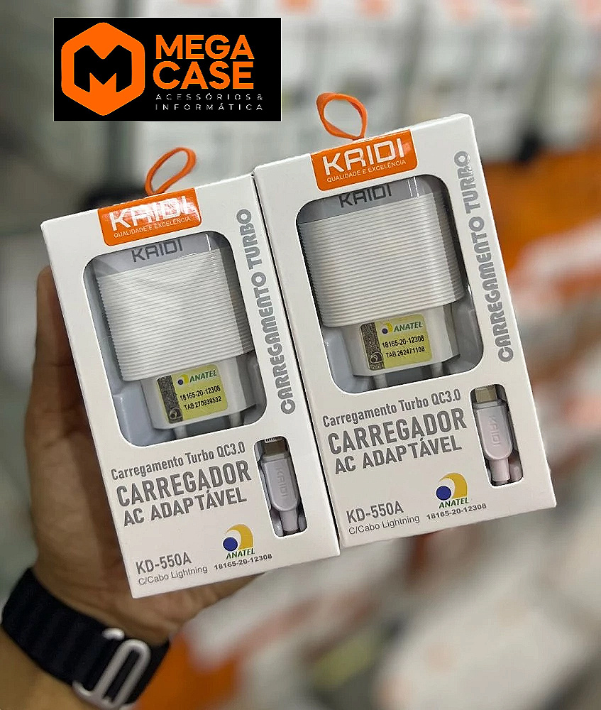 Carregador iPhone Kaidi Turbo QC3.0 Adaptável (KD-550A)