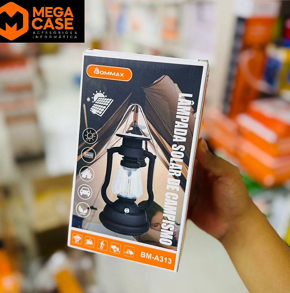 Luminária de Camping SL-008 com carga solar e USB