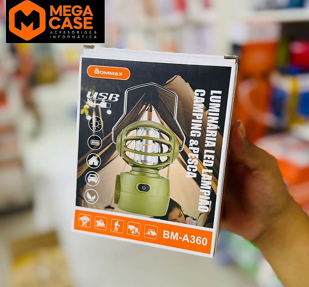 Luminária LED Camping BM-A360 com recarga USB